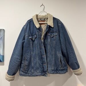 men’s 3x levi’s sherpa lined denim jacket